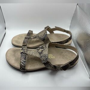 Vionic Giorgina python print sandals size 10